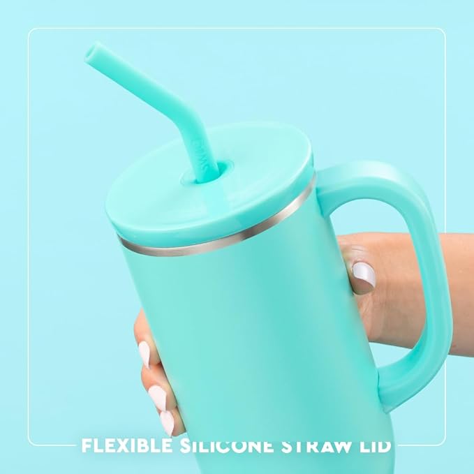 Swig Life 40oz Mega Mug, 40 oz Tumbler with Handle and Straw, Cup Holder Friendly, Dishwasher Safe, Extra Large Insulated Tumbler, Stainless Steel (Side Kick)