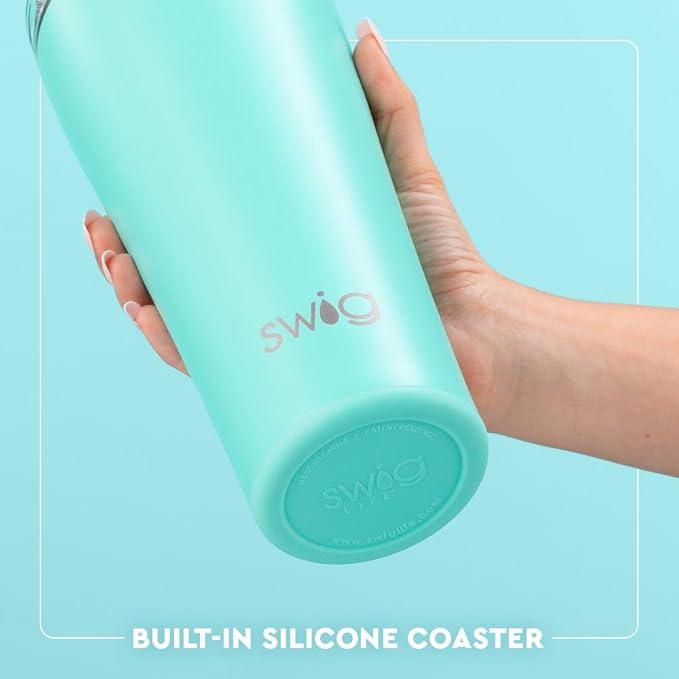 Swig Life 32oz Insulated Tumbler, Travel Coffee Tumbler with Lid, Cup Holder Friendly Travel Coffee Mug, Stainless Steel, 32 oz, Reusable Insulated Mug with Lid (Spring Chick)