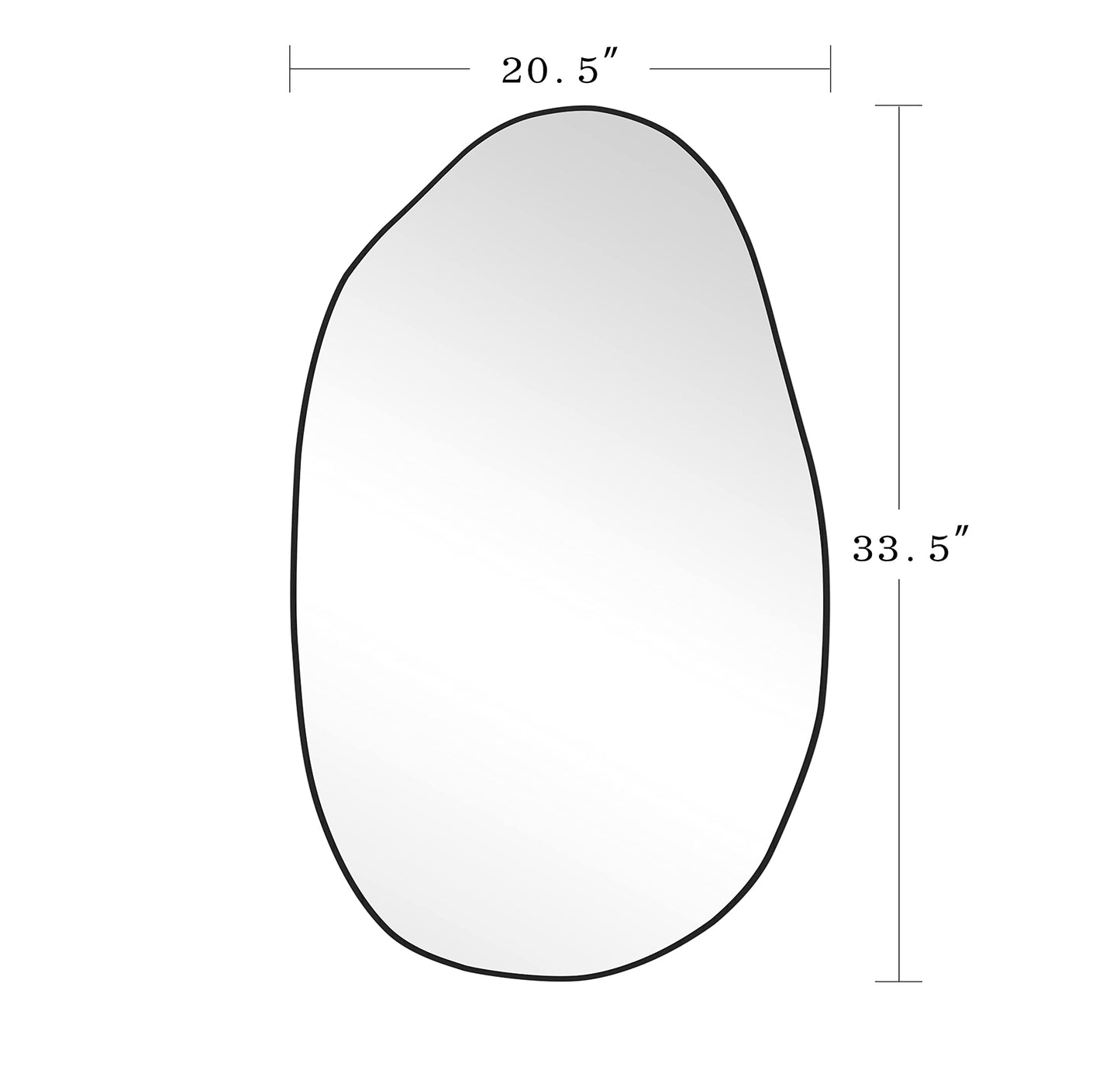 RACHMADES 33.5×20.5 inches Irregular Wall , Asymmetrical , Large Vanity Mirror for Wall Decoration, Modern Wood Framed for Living Room Bedroom Bathroom Entryway Mirror