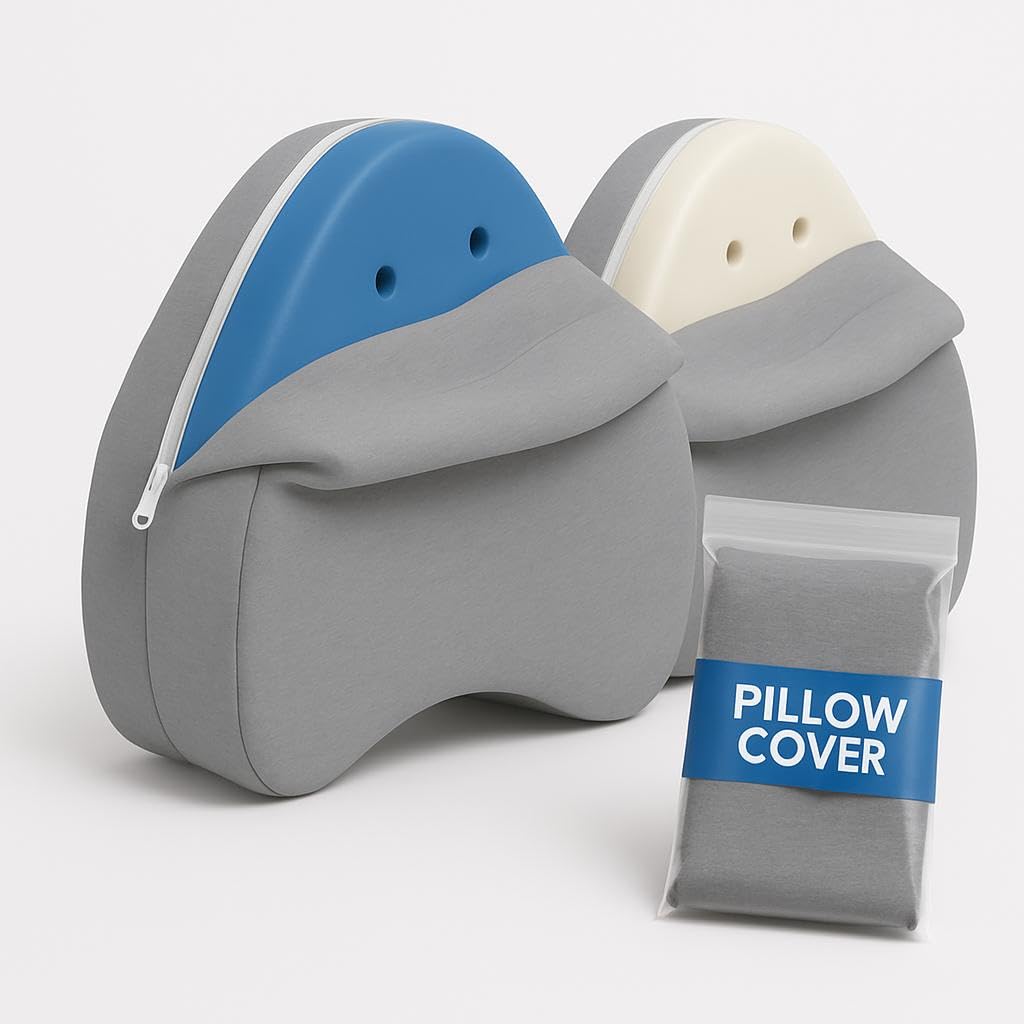 Eucoz Knee Pillowcase 2 Pack Cotton Knee Pillow Cover Heart Shape for Leg & Knee Foam Support Pillow,Fit Most Leg Positioner Pillow