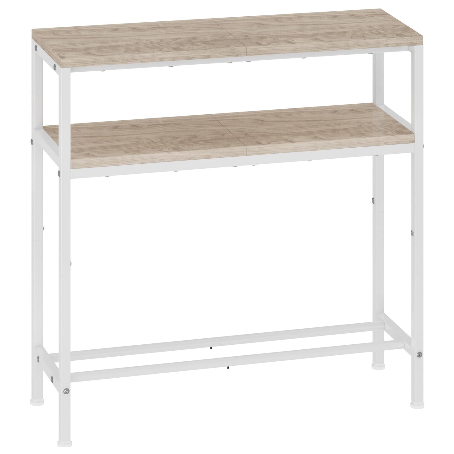 Homeiju Entryway Table with Storage, 3-Tier Console Table 31.5" Width, Industrial Sofa Table with Open Shelves, Foyer Tables for Entryway, Hallway, Kitchen, Living Room and Bedroom, Light Coffee
