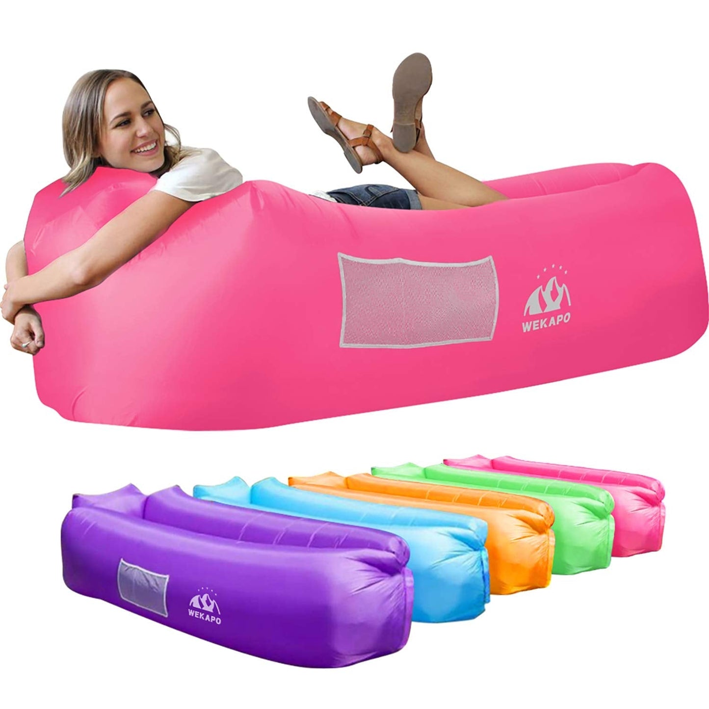 WEKAPO Inflatable Lounger Air Sofa Hammock-Portable,Water Proof& Anti-Air Leaking Design-Ideal Couch for Backyard Beach Traveling Camping Picnics & Music Festivals