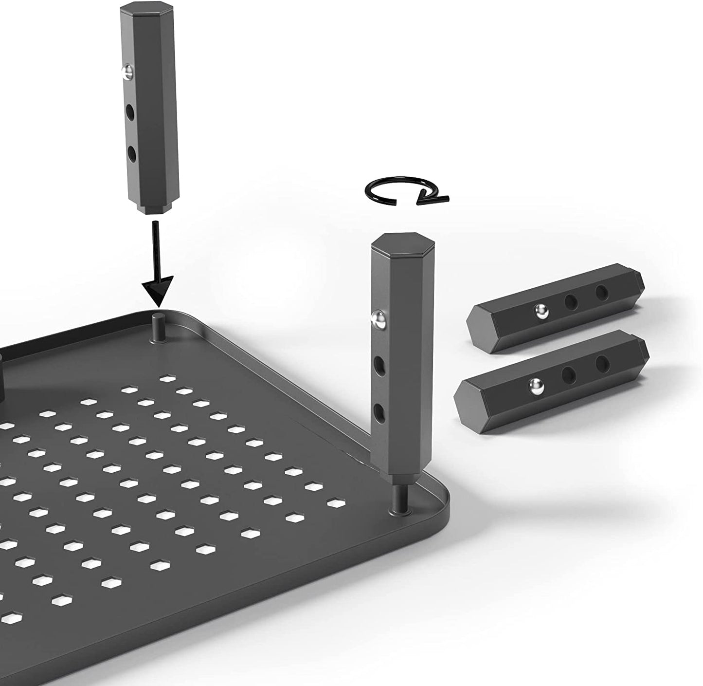 EVOOMI Monitor Stand Riser - Upgraded for Faster Productivity - Anti-Skid, HD Hexagonal Steel - Free Cable Ties - Computer Stand - Laptop, Desktop, Printer, iMac (Simple)