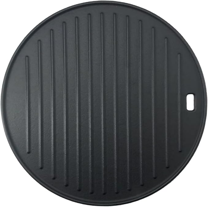 Round Pizza Steel 12" - Reversible 3D Cast Creates Gorgeous Crusts, Enamelled Cast Iron Pizza Baking Stone For Oven, Round Griddle, Speed & Even Heating Baking Steel Griddle
