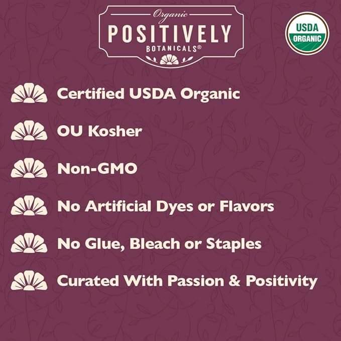 Organic Positively Botanicals Company, Passion Flower Herbal Tea Bags, 20 Count