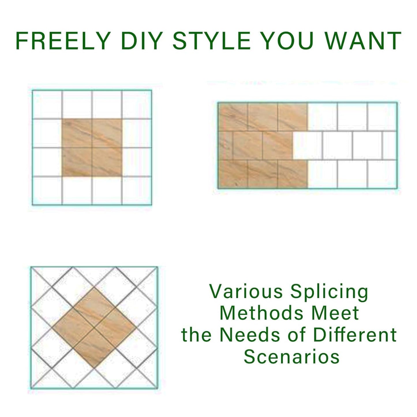 ZRJT 10-Pack 10 Sq.Ft Peel and Stick Floor Tiles Vinyl Polish Pattern Flooring, 12” x 12” Self Adhesive Vinyl Flooring DIY for Kitchen, Bathroom, Laundry, Polish Green Marble