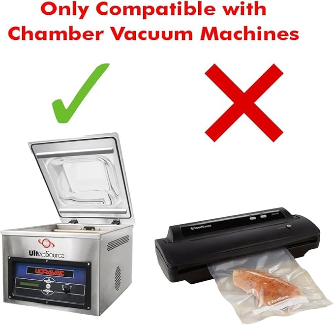 UltraSource - Chamber Machine Pouches 3 Mil Thickness, 10" x 15", Pack of 1000 Vacuum Chamber Pouches, BPA-Free Pre-Cut Chamber Vacuum Sealer Bags with tear notch