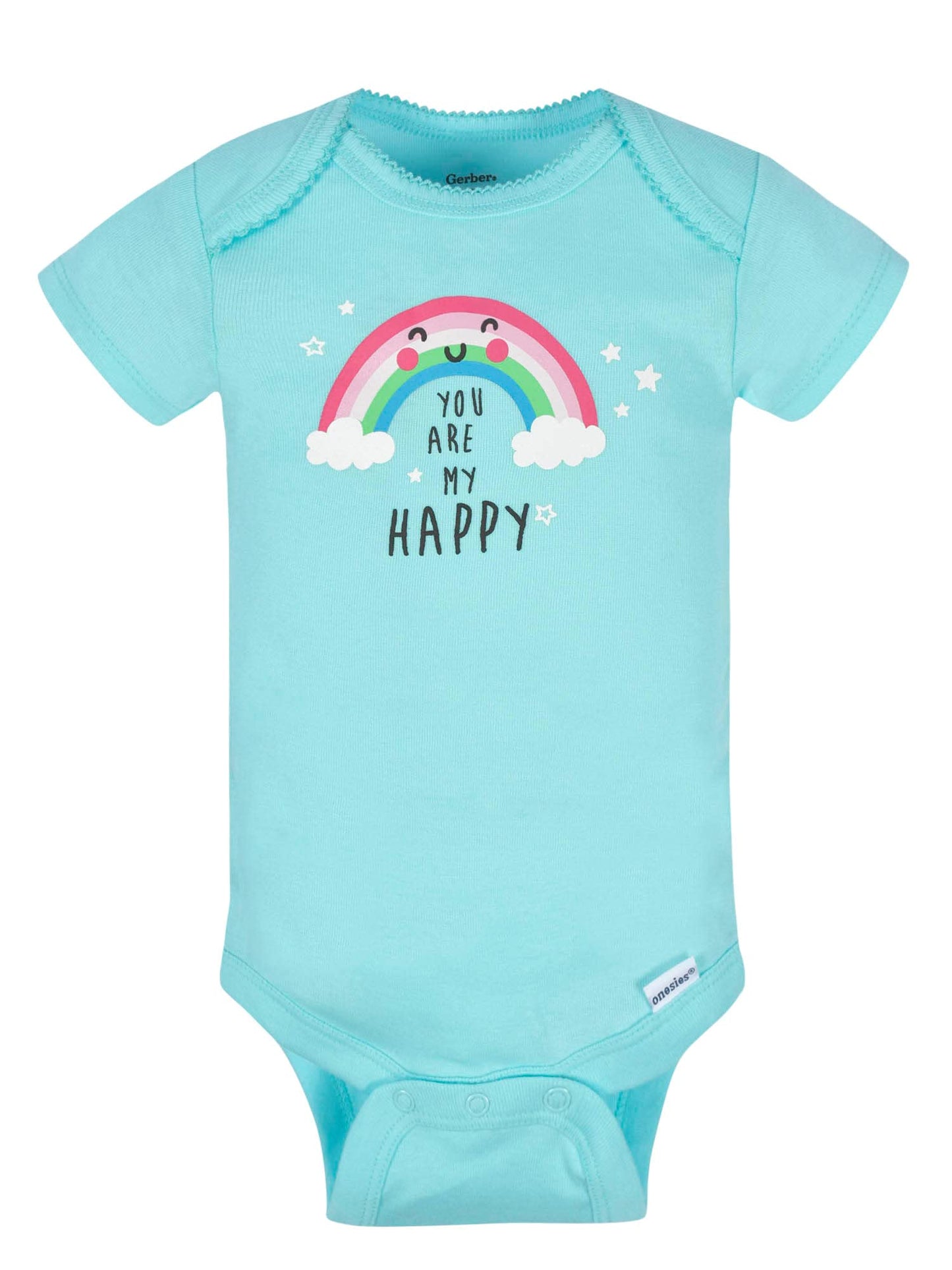Gerber Baby Girl's 8-Pack Short Sleeve Onesies Bodysuits, Clouds, 3-6 Months