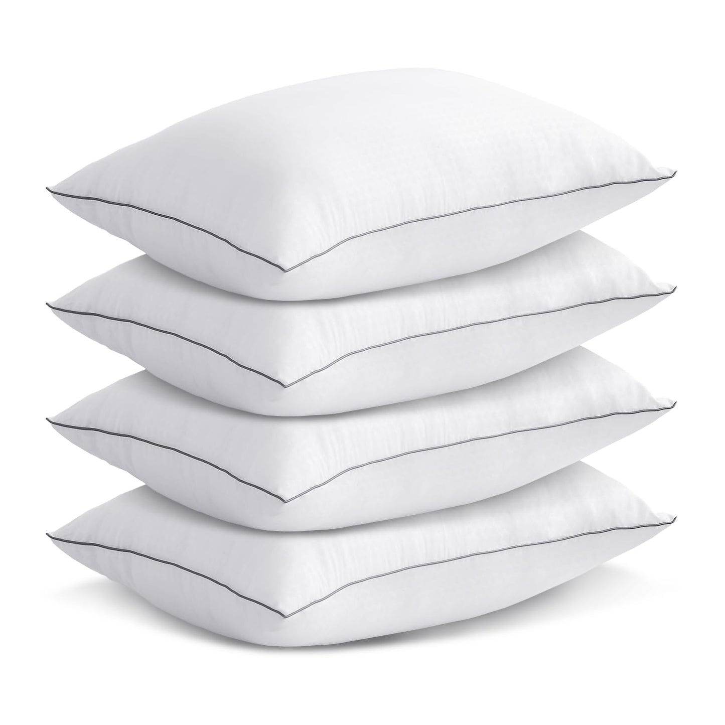 MUFEW Queen Pillows Set of 4, Ultra Thick Down Alternative Bed Pillows,Cooling Hotel Quality Queen Pillows for Back, Stomach or Side Sleepers,Machine Washable (White,4 Pack)