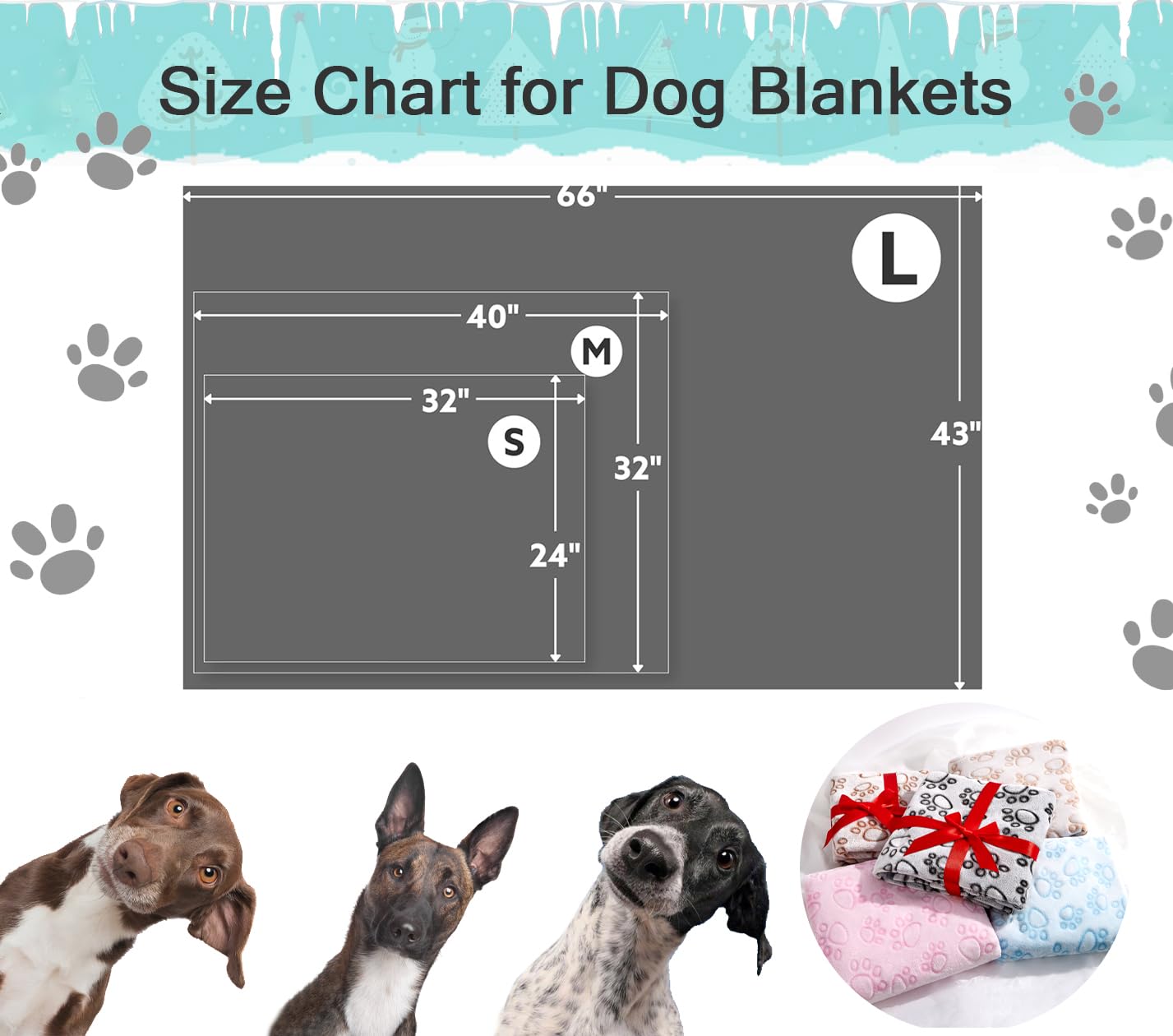 Stuffed® Premium Soft Dog Blanket Washable, 40"x32" Cat Blanket for Indoor Cats Large Medium Small Dog Gifts Puppy Essentials (Grey)