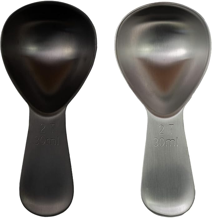 Coffee Scoop 2 Tbsp – Brushed Black, Stainless Steel – Precise Measuring Spoon for Coffee, Tea & More – Ergonomically Balanced Handle – Fits Inside Airscape® Canisters