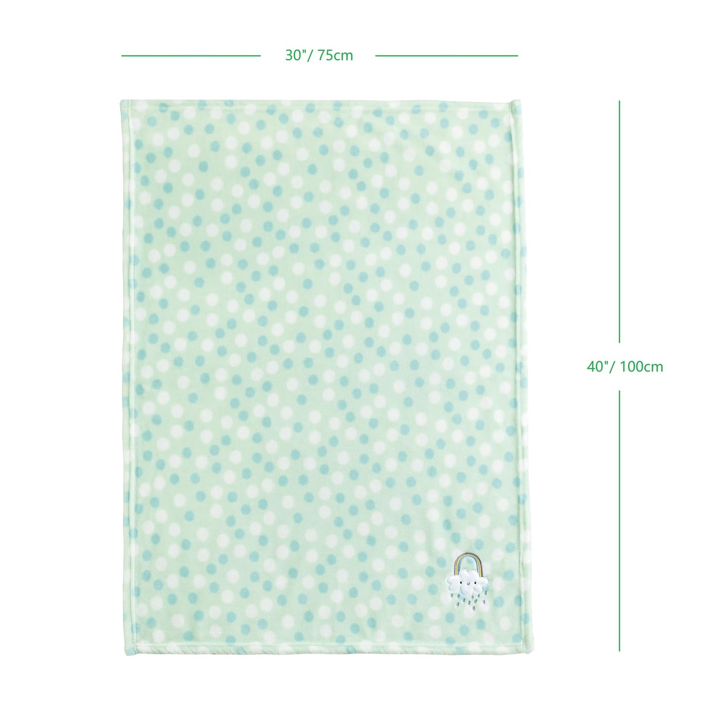 CREVENT 30"X40" Lightweight Fuzzy Fluffy Warm Plush Baby Blanket for Infant Toddler Newborn Unisex Crib Cot Stroller - Green Rainbow Unisex