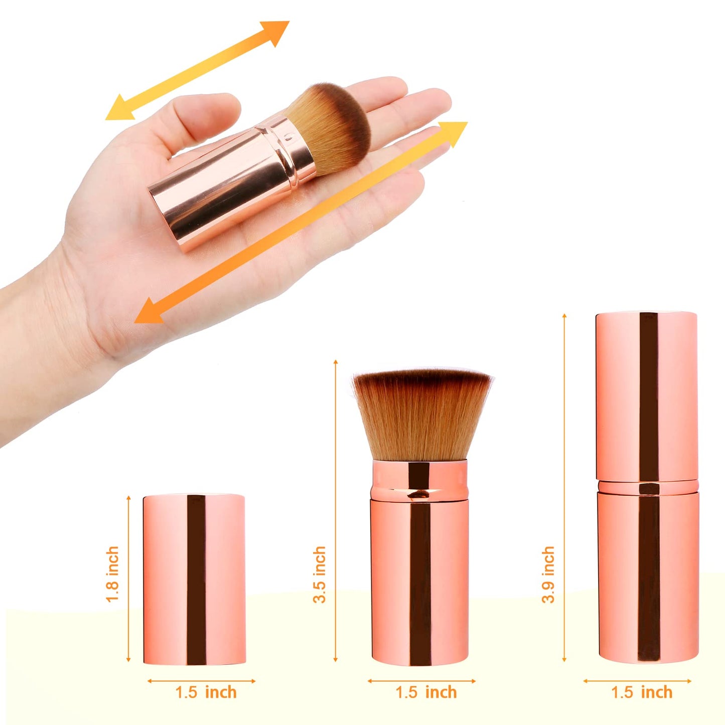 UNIMEIX Makeup Brush Sunscreen Applicator Brush Retractable Kabuki Blush Brush Foundation Brush for Liquid Makeup, Bronzer, Cream or Powder(Gold)