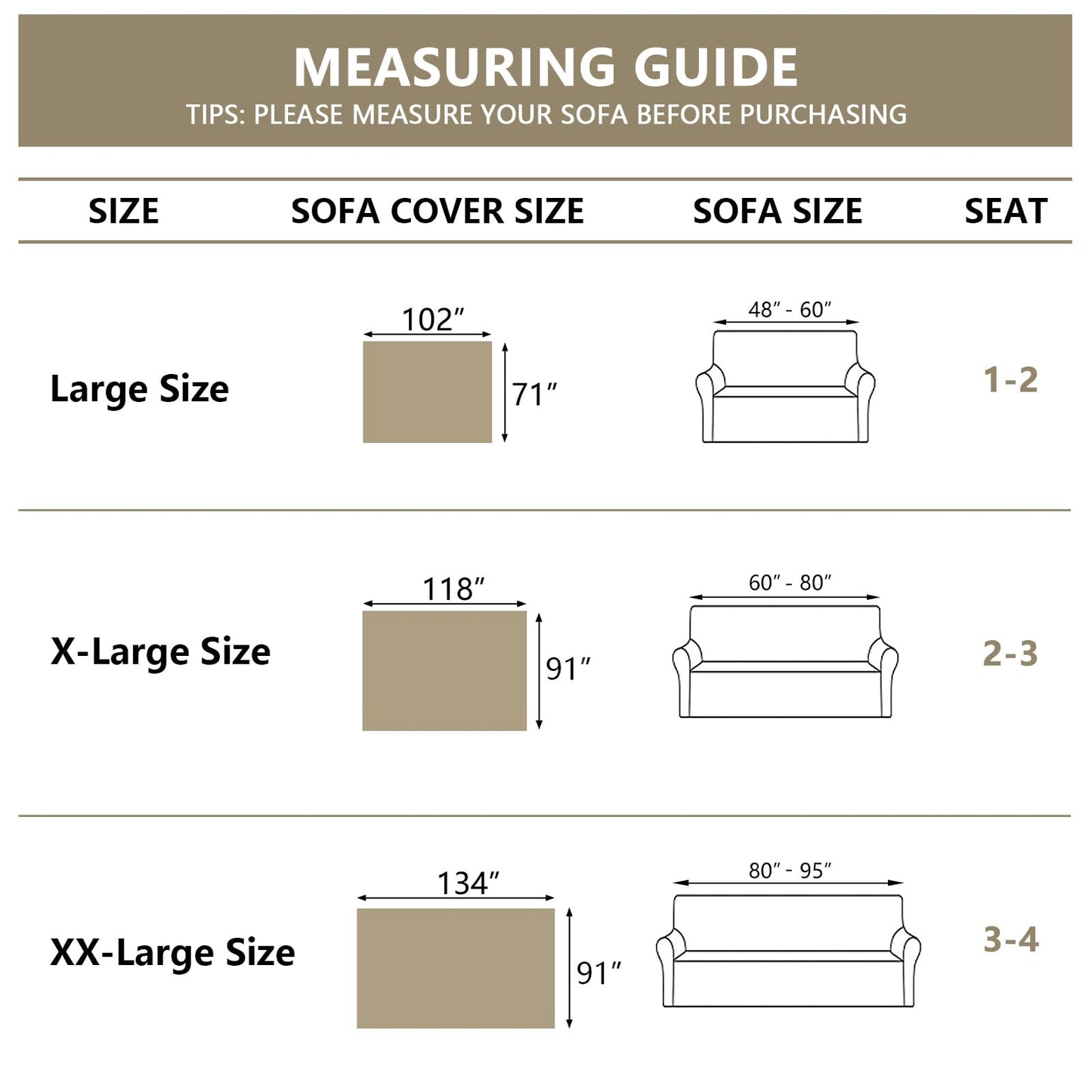 MYSKY HOME Loveseat Cover Beige Couch Cover Sectional Couch Covers for 2 Cushion Couch Sofa Thick Universal Chenille Sofa Cover with Tassel Durable Furniture Protector for Dogs 91" x 118"