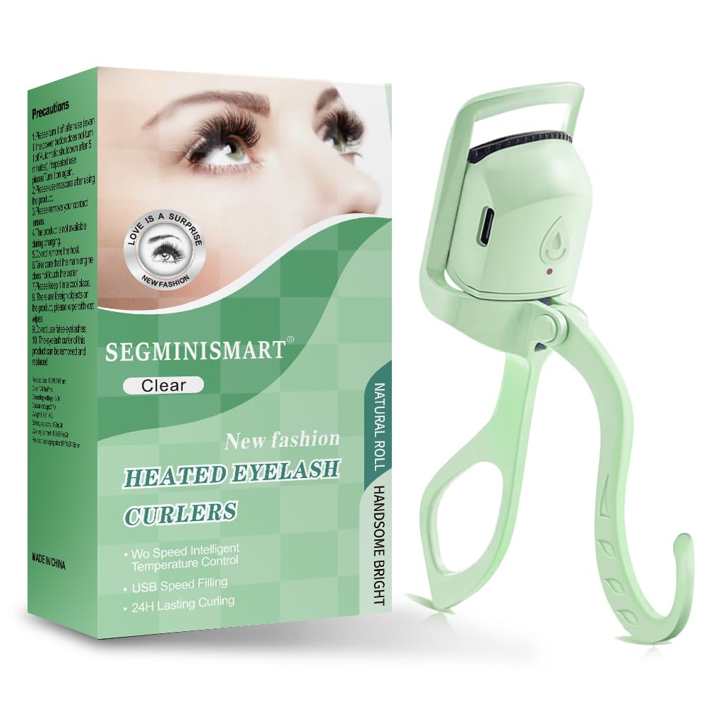 Heated Eyelash Curler, Fast Heat up Within 5s, 24 Hours Long Lasting, Rechargeable Electric Eyelash Curler, Temperature Control, Safe Anti-Burn Eyelash Curlers, Quick Natural Curling Eye Lashes