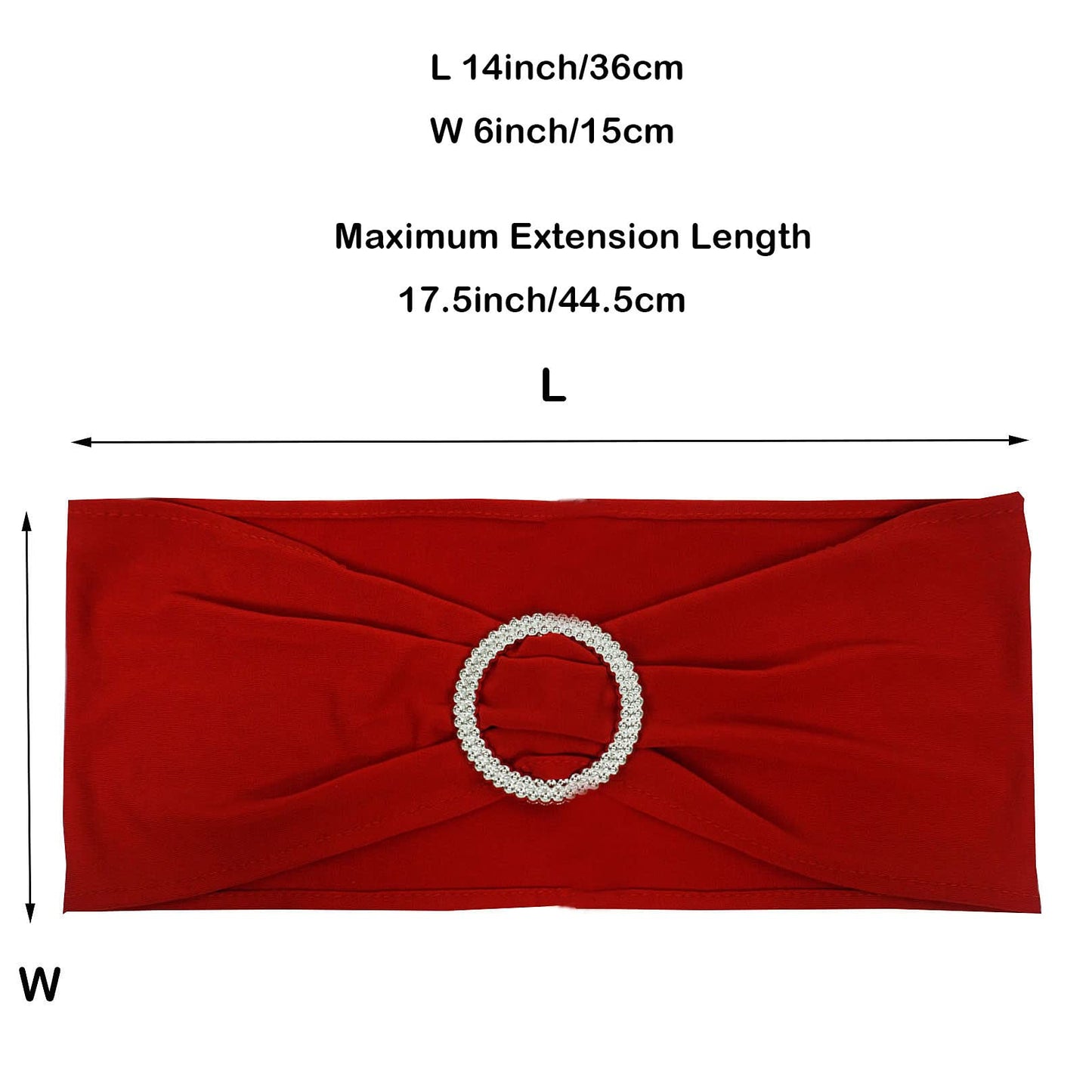 Maiangel Spandex Chair Sashes Bands 50PCS Stretch Chair Ties Bows with Buckle Slider for Wedding Party Banquet Decoration (Red)…