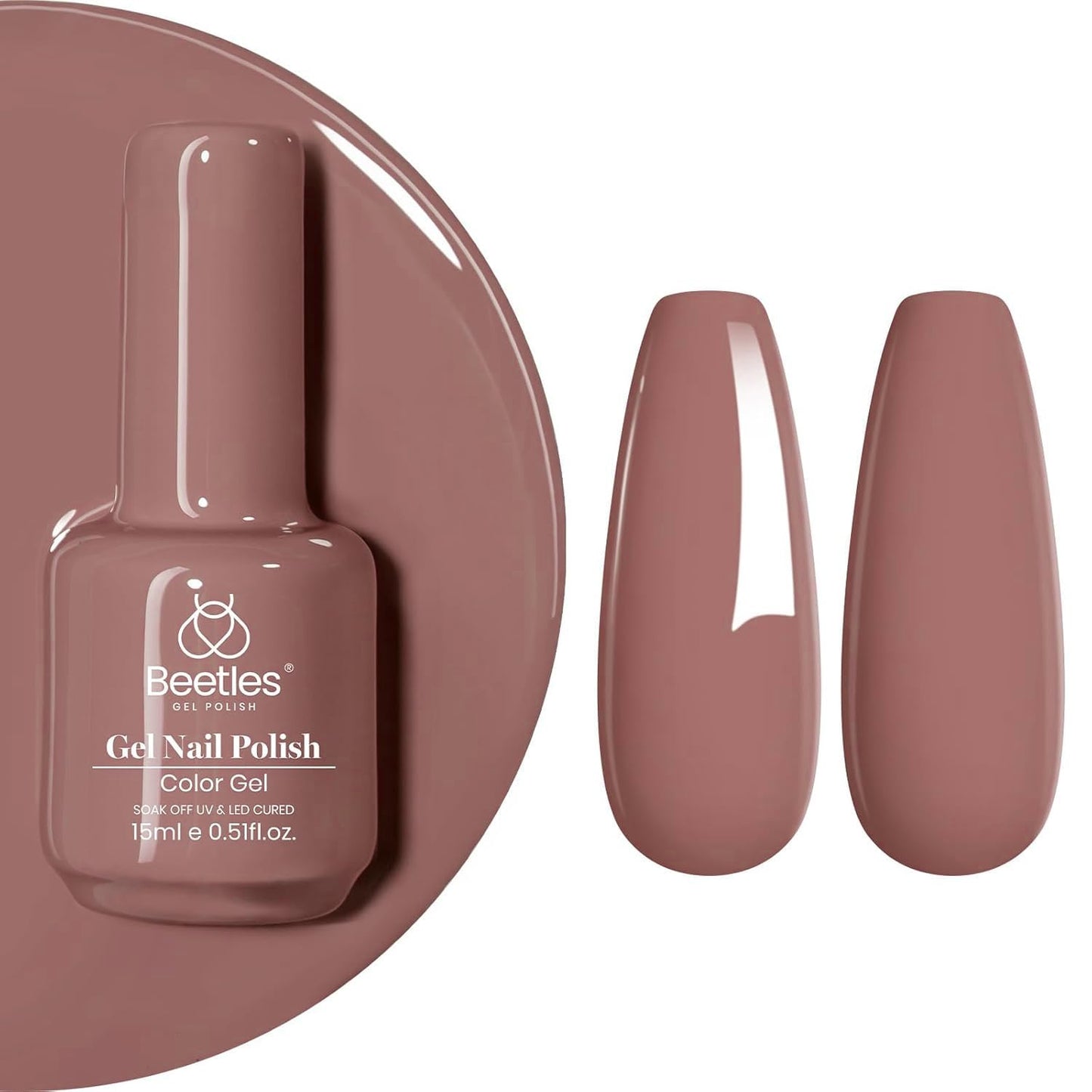 Beetles Mauve Gel Nail Polish – 15ml Dusty Rose Gel Polish Dried-Rose Dusty Pink Fall Soak Off UV LED Nail Lamp Nail Art Manicure Salon DIY Home for Women