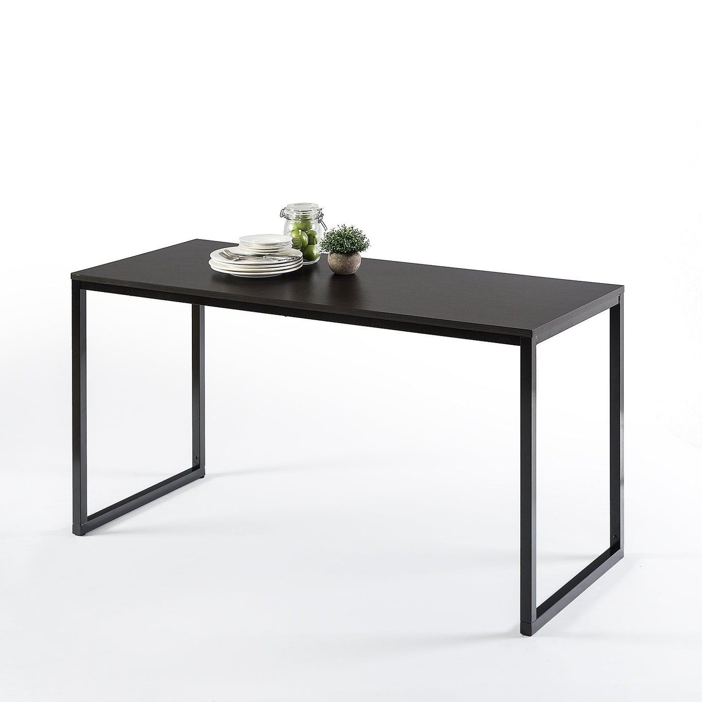 ZINUS Jennifer 55 Inch Black Frame Desk, Computer Workstation, Office Desk, Easy Assembly, Deep Espresso