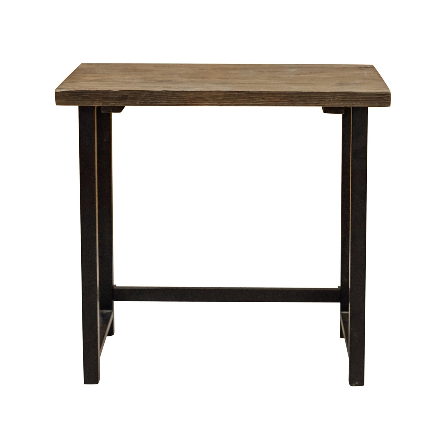 Pomona 32-Inch Compact Writing Desk with Solid Wood Top and Metal Frame – Rustic Industrial Style Small Home Office Desk with Durable Lacquer Finish and Floor Levelers by Alaterre Furniture (Natural)
