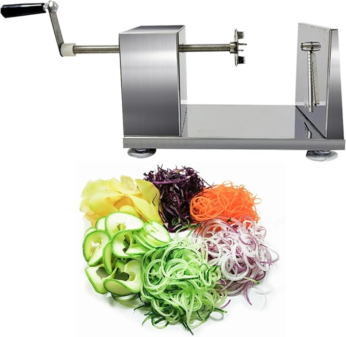 Vegetable Spiralizer Zucchini Noodle Maker for Healthy Industrial Quality Vegetable Slicer for Veggies, Potato Cutter, Zoodle Maker, with Strong Suction Cup Spiral Vegetable Cutter Slicer