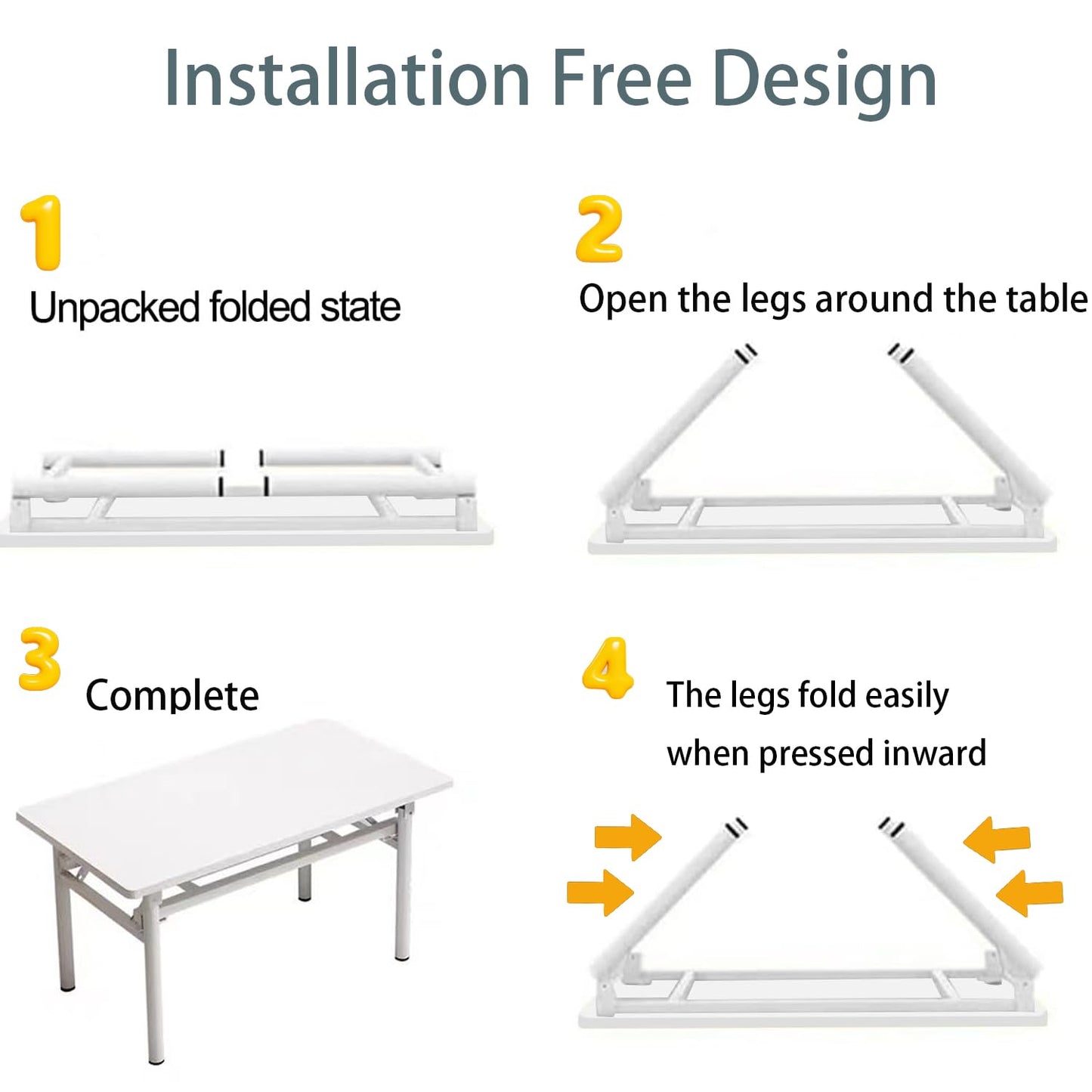 Mrsanmu Small Folding Desk No Assembly,31.5 Inch Folding Computer Desk Small Foldable Table for Home Office.