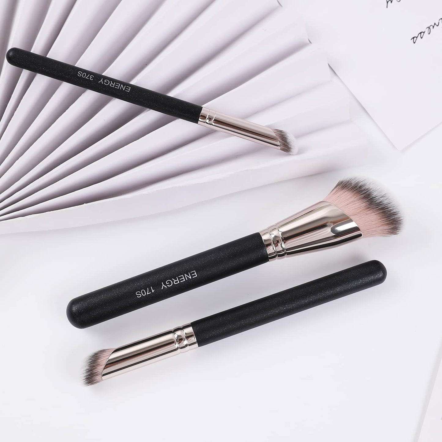ENERGY Foundation Brush Large Powder Foundation Brush for Face Mineral Liquid Cream Powder Cosmetics - Buffing, Stippling,Blending Vegan Makeup Brushes 170S