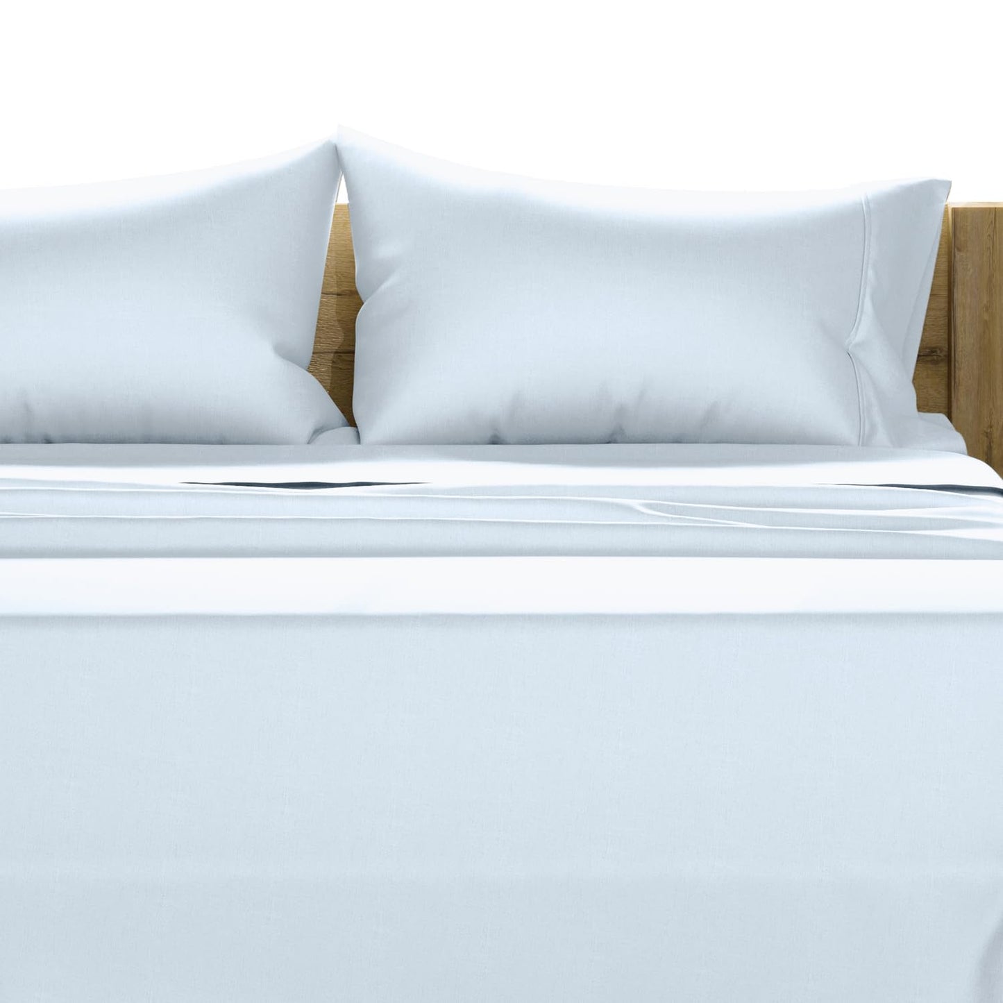 TEXAS LINEN CO. 100% Egyptian Cotton Sheets King Size - 1500 Thread Count King Size Sheets Set, 4 PC Luxury Bedsheet (Light Blue), Soft, Cooling, 17" Deep Pocket Sateen Weave Bedsheet Set