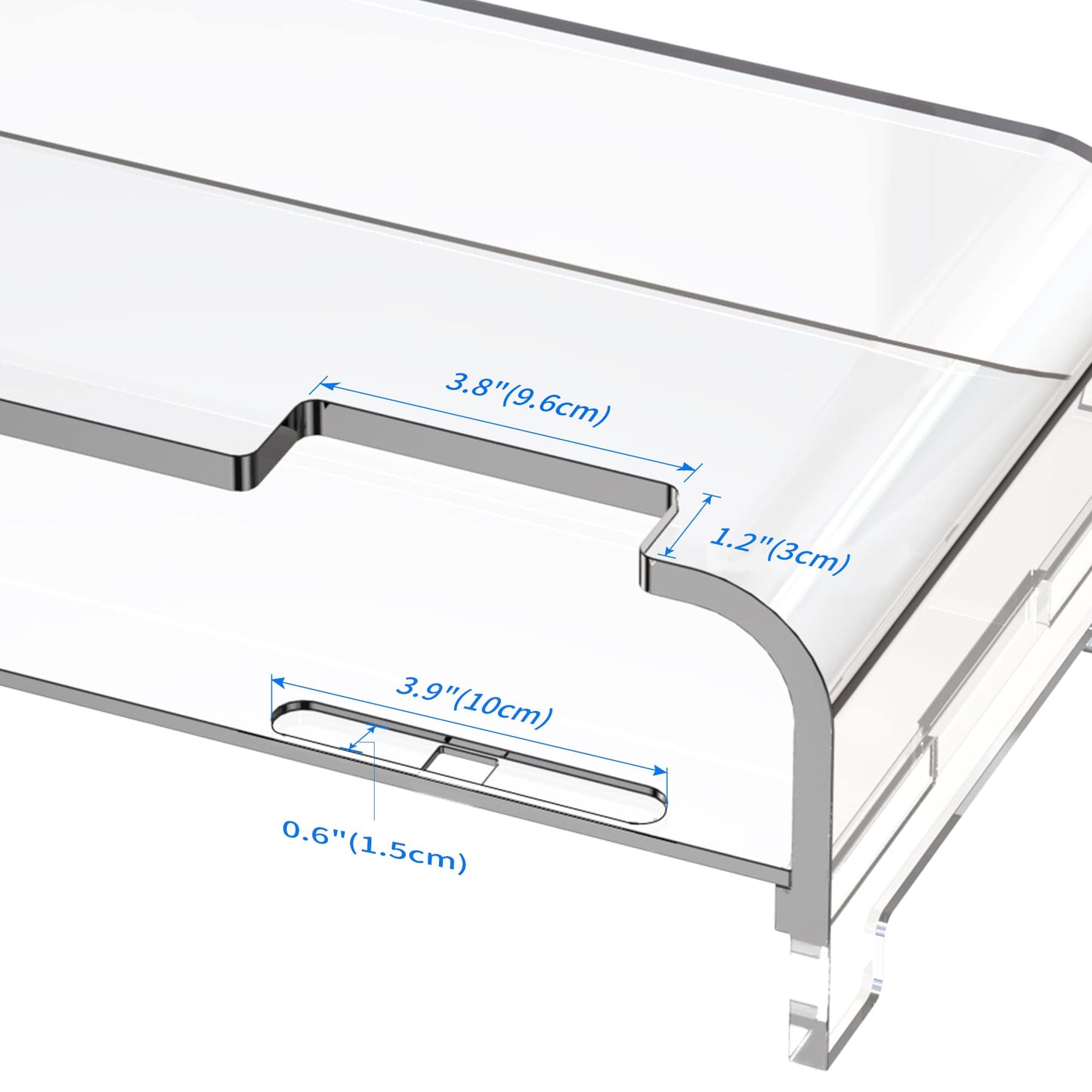 Beimu Acrylic Monitor Stand Riser Acrylic Laptop Stand Clear Computer Stand Laptop Riser with Storage Desk Organizer Accessories for Home and Office
