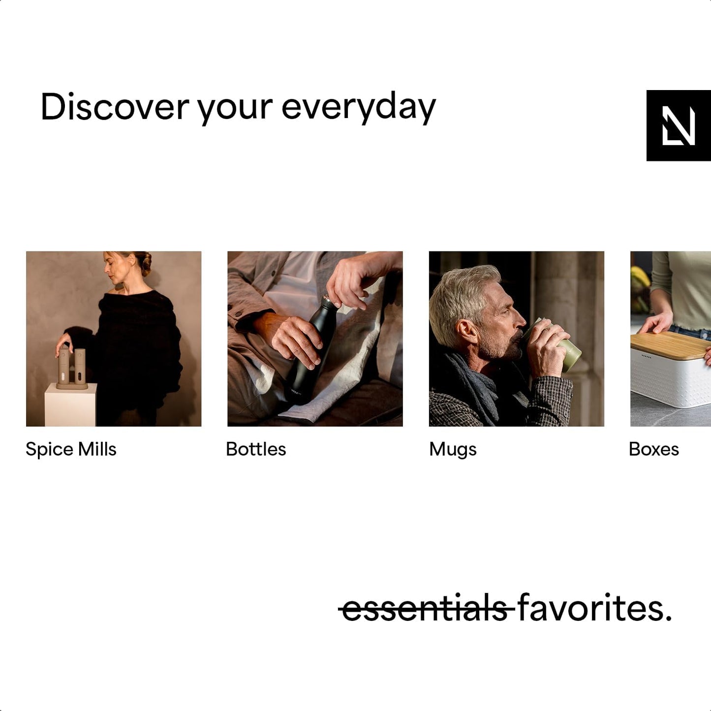 LARS NYSØM Salt and Pepper Grinder Set Manual, Stainless Steel Salt and Pepper Mills with Adjustable Ceramic Grinder I Design Spice Shakers (Taupe Brown)