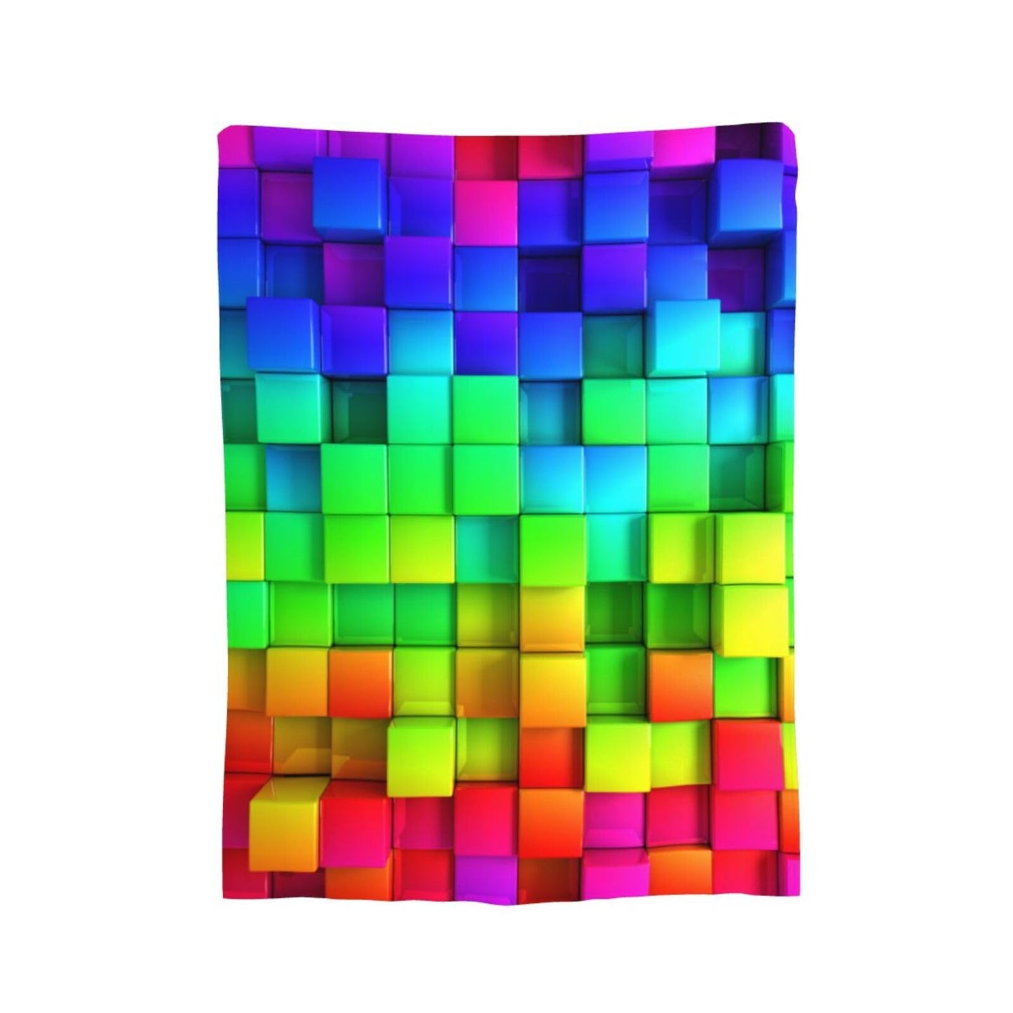 Gbuzozie Rainbow Colorful Boxes Pattern Fleece Blanket Lightweight Ultra-Soft Throw Blanket for Sofa Couch Bed Camping Travel - Super Soft Cozy Microfiber Blanket 50"X40"