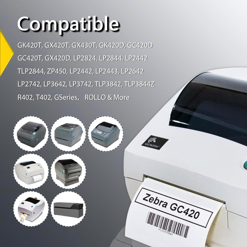 BETCKEY - 1" x 3" Barcode & Address Labels Compatible with Zebra & Rollo Label Printer,Premium Adhesive & Perforated[Orange, 6 Rolls, 3120 Labels]