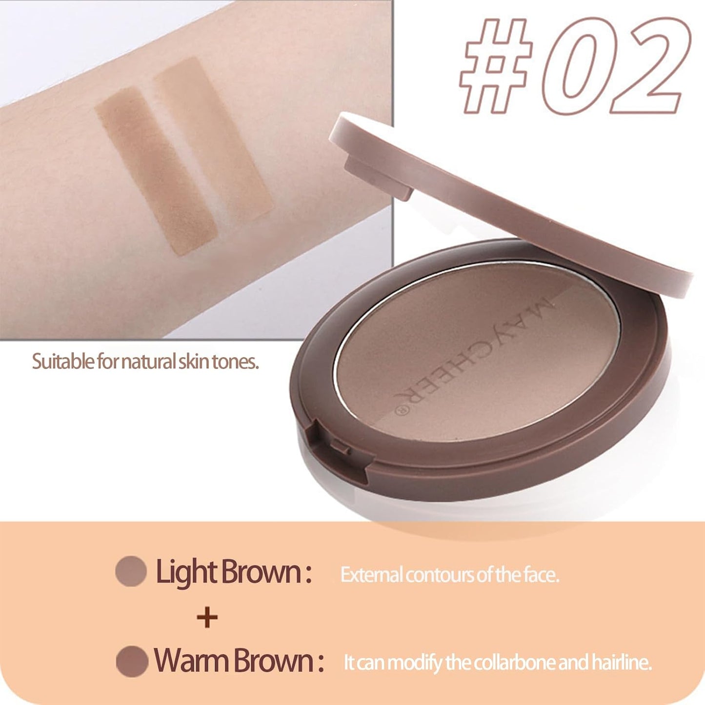 2 in 1 Contour Palette Face Sculpting Grey Contour Powder Palette Face Bronzer Makeup Contouring Palette with Mirror - Highly Pigmented Contour Shadow For Light Skin tone