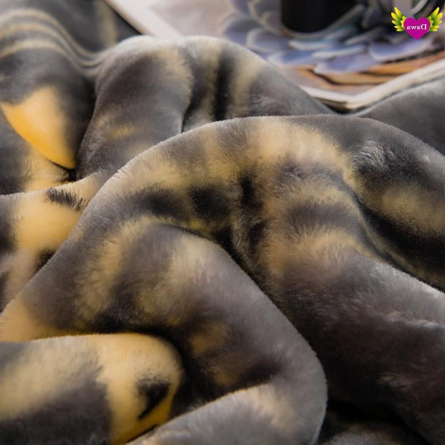 LGYKUMEG 9 Lbs Heavy Winter Fleece Plush Blanket 79"X91",Korean Mink Blanket,Silky Soft and Warm, 2 Ply Reversible Raschel Bed Blanket,Gray,200X230cm