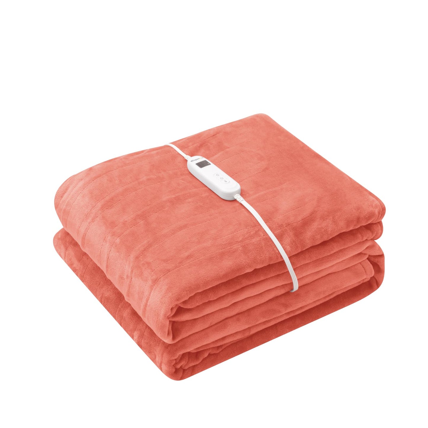 Wapaneus Foot Pocket Heated Blanket Electric Throw with 10 Heating Levels and 4 Timer Settings 4 Hours Auto Shut Off, Flannel Fast-Heating Heated Throw 50" x 60", Machine Washable, Pink