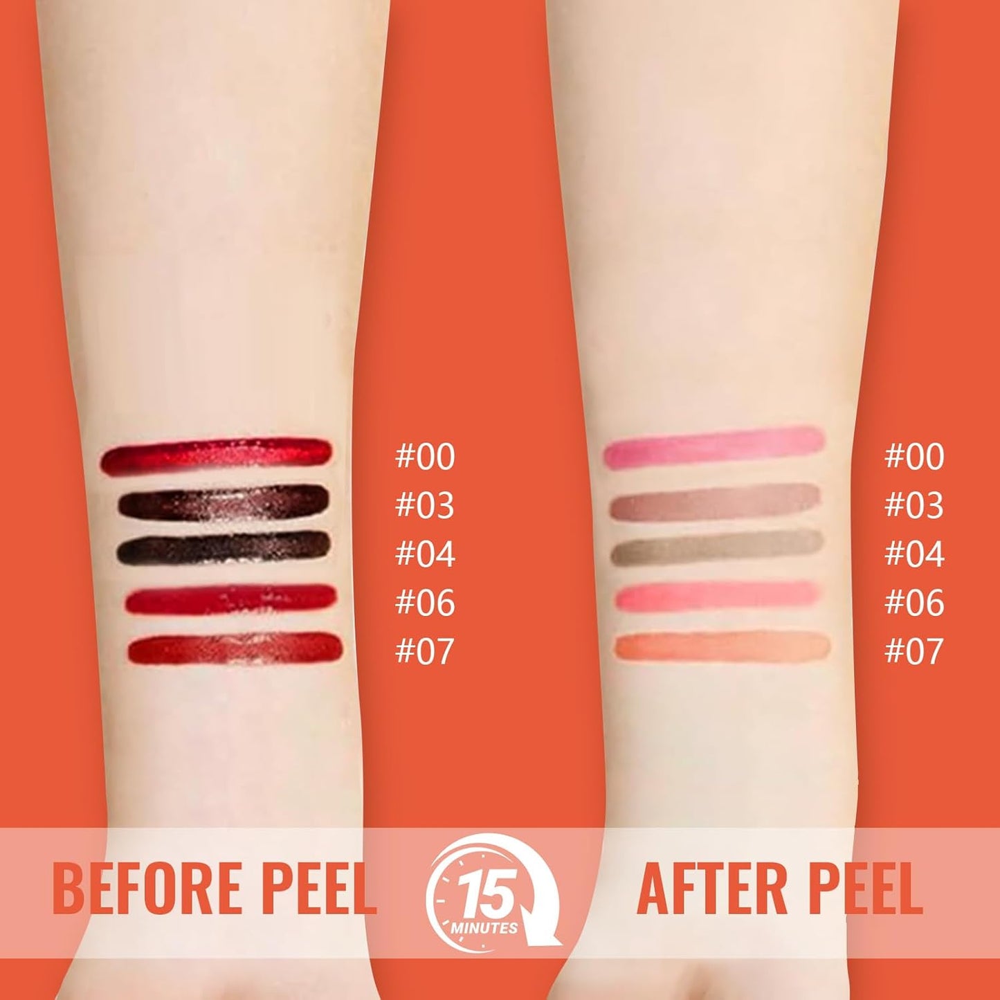 2pcs Lip Stain Peel Off - Lip Liner Stain Long Lasting Waterproof,2-in-1 Lip Liner with Tweezer Nude Matte,Non-Stick Cup,Highly Pigmented，Natural Finish,Stay On All Day,Perfect for Gift (Nude+Rose)