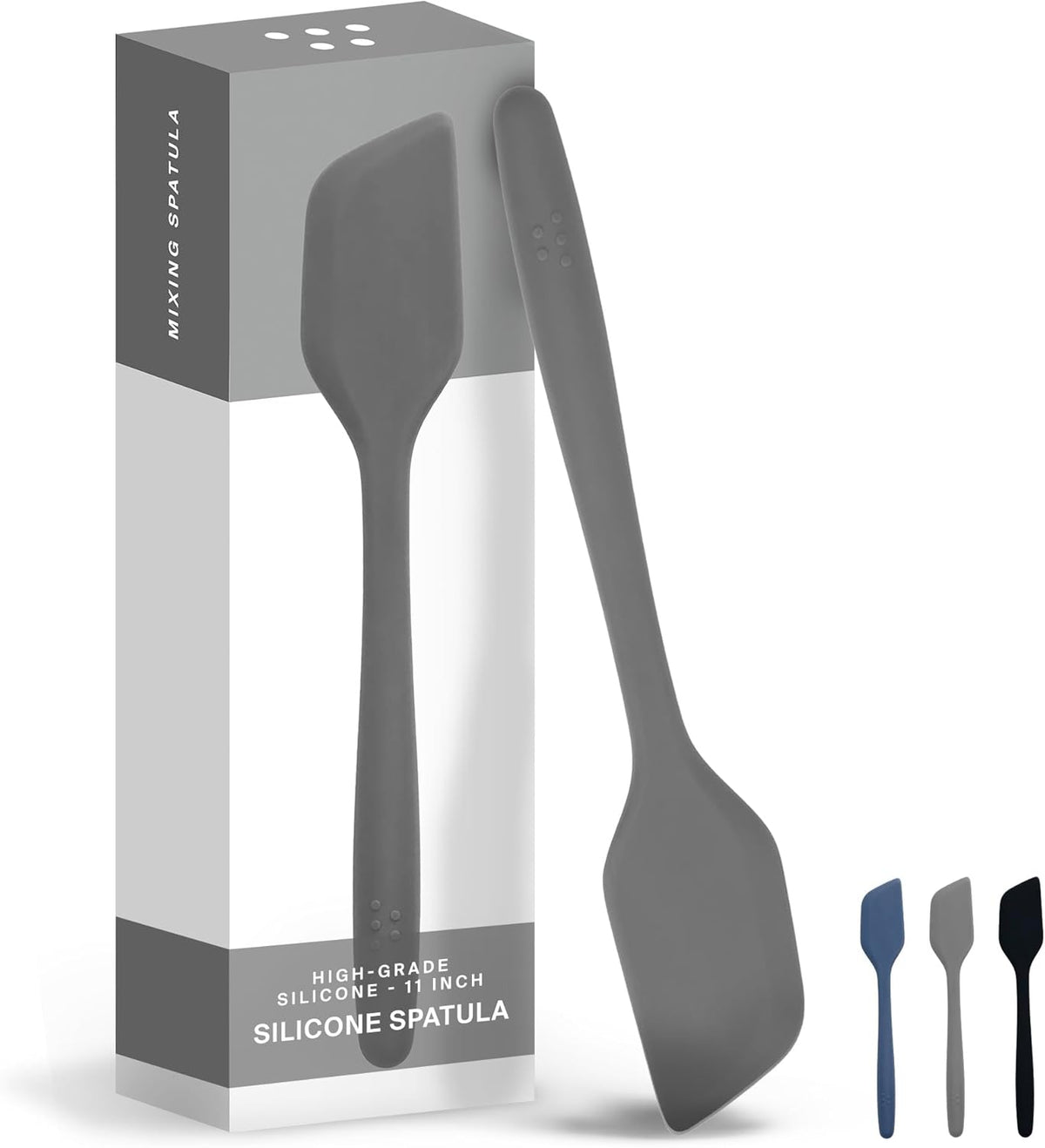 Misen Nonstick-Safe Silicone Spatula - Dishwasher Safe, Heat Resistant - Versatile Professional-Grade Kitchen Tool for Pancakes, Eggs, and Baking - Strong, Flexible, Durable Rubber Utensil - Gray
