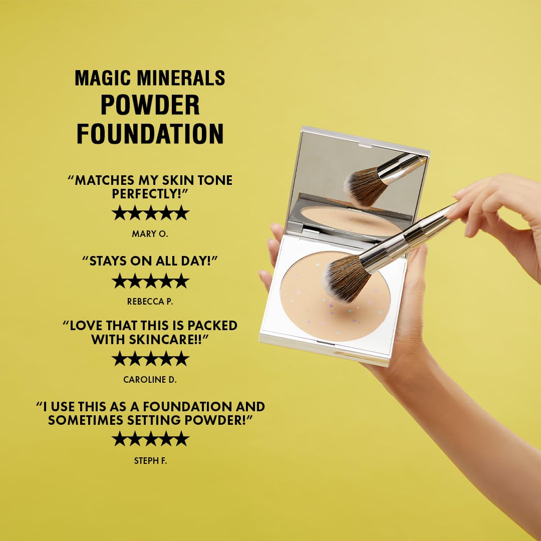 Magic Minerals by Jerome Alexander Jumbo Size Mineral Powder Foundation with Color Correctors, Antioxidant Skincare Formula (Light)