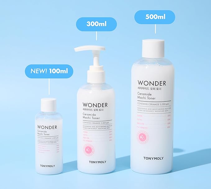 TONYMOLY Mochi Milky Toner Set – Hydrating Korean Toner with Ceramide, Cica, Panthenol & Hyaluronic Acid – Strengthens Skin Barrier, Soothes & Moisturizes – 500ml + 100ml Travel Size Duo