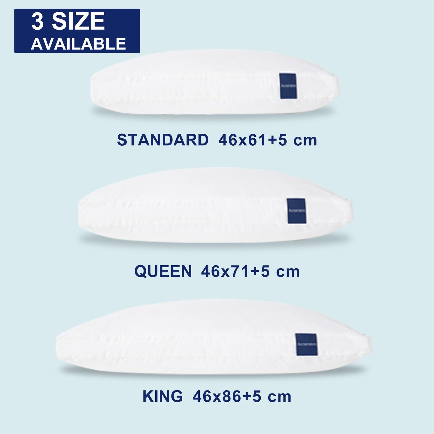 ACCURATEX Pillows King Size Set of 2, Hybrid Shredded Memory Foam Pillow[Adjustable Loft], Fluffy Down Alternative Fill Removable Cotton Cover, Firm Supportive Pillow for Side Back Sleepers
