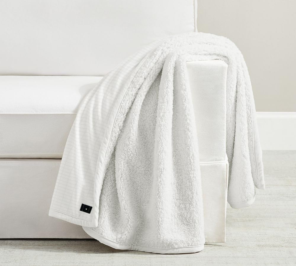MAOOHON Grounding Blanket Queen, Earth Connected Bedding Throw, Grounding Sheet for Improved Sleep, Includes Silver Fiber 60x80 Inch, White