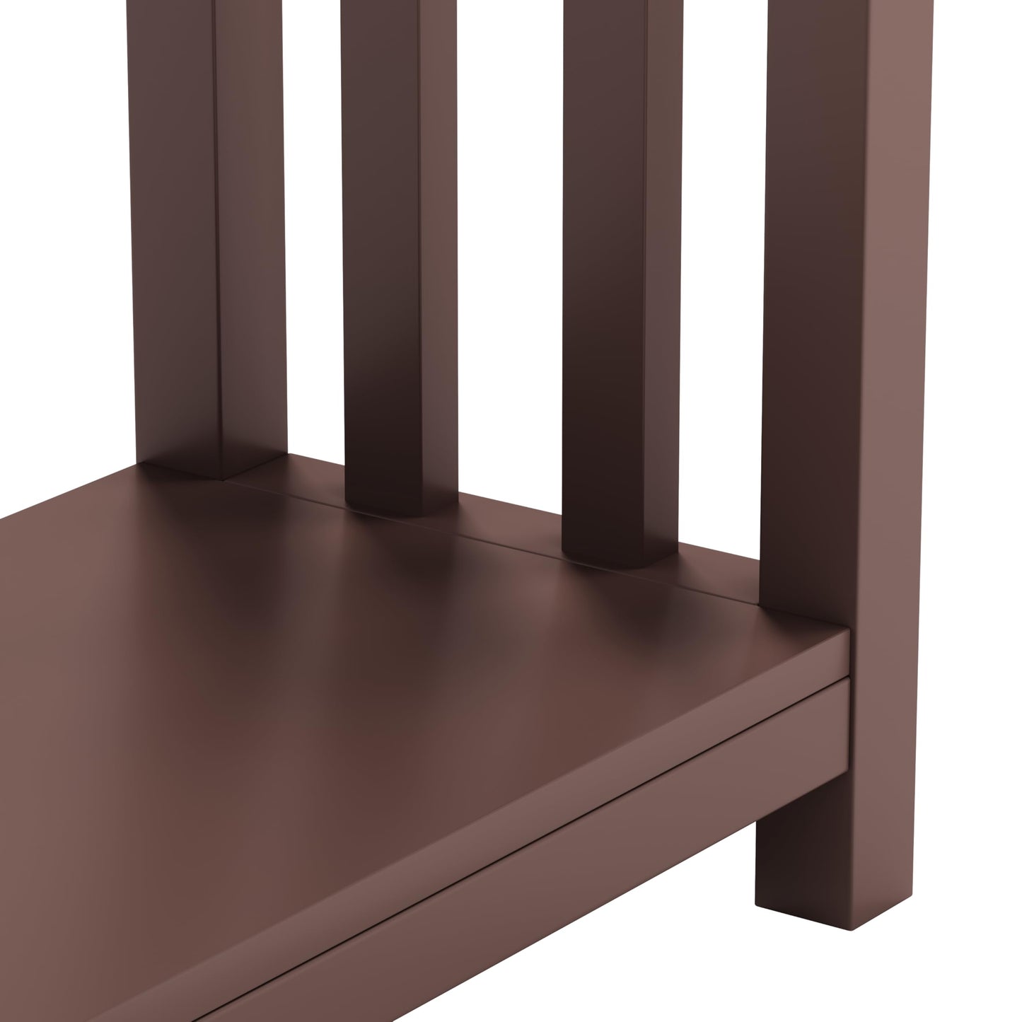 ChooChoo Mission End Tables Set of 2, Narrow Side Tables for Small Spaces, Night Stands with Storage Shelf for Living Room and Bedroom, Espresso