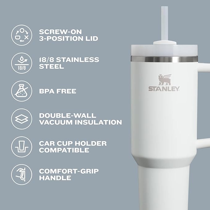 STANLEY Quencher H2.0 Tumbler with Handle and Straw 30 oz | Flowstate 3-Position Lid | Cup Holder Compatible for Travel | Insulated Stainless Steel Cup | BPA-Free | Exclusive Sienna