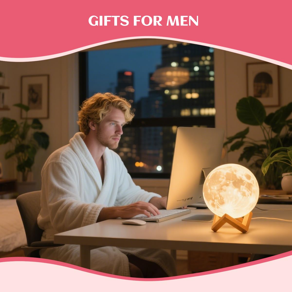 CPLA Moon Lamp Upgrade 128 Colors, Gifts for Women Men Friends Her Mom Sister, Christmas, Birthday, Anniversary, House Warming Gifts New Home, Diameter 6 inch