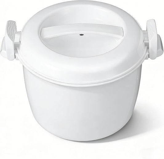 DOITOOL Microwave Rice Cooker 2 Quart, Microwave Steamer for Vegetables, 1.8L Professional Large Micro Cookware for Grains, Pasta & Potatoes - BPA Free, Dishwasher Safe
