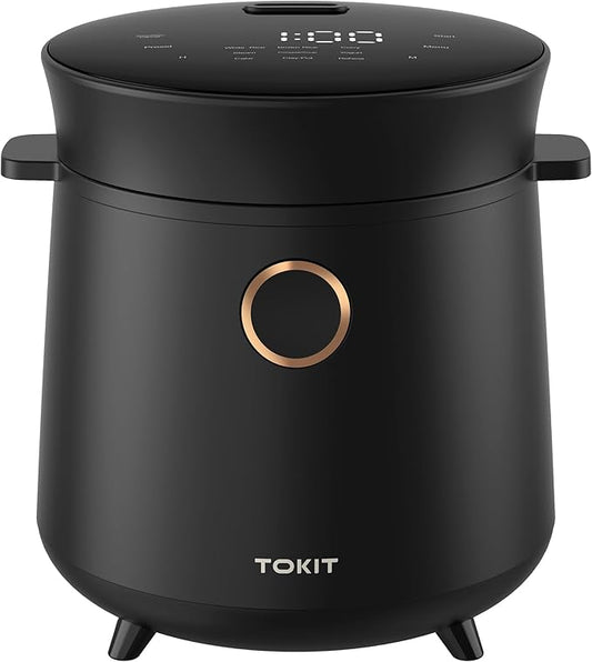 Compact Mini Rice Cooker Small Kitchen 3-Cup (Uncooked) / 6-Cup (Cooked), Non Stick Ceramic Inner Pot Rice Maker, 24H Timer Delay, Auto Keep Warm, 9 Functions Multicooker For Brown Rice, Steam, Soup