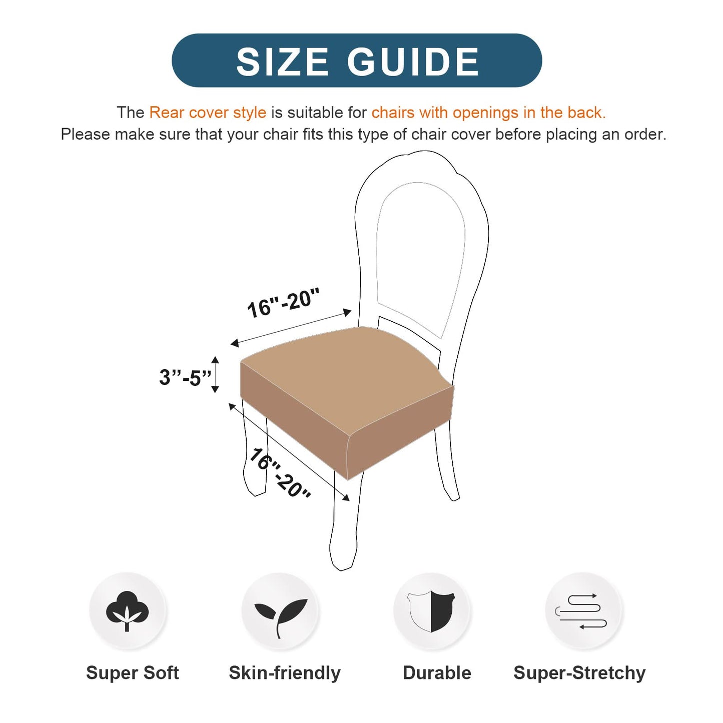 Genina Waterproof Seat Covers for Chairs Seat Covers for Dining Room Chair Slipcovers Kitchen Chair Covers Dining Chair Covers
