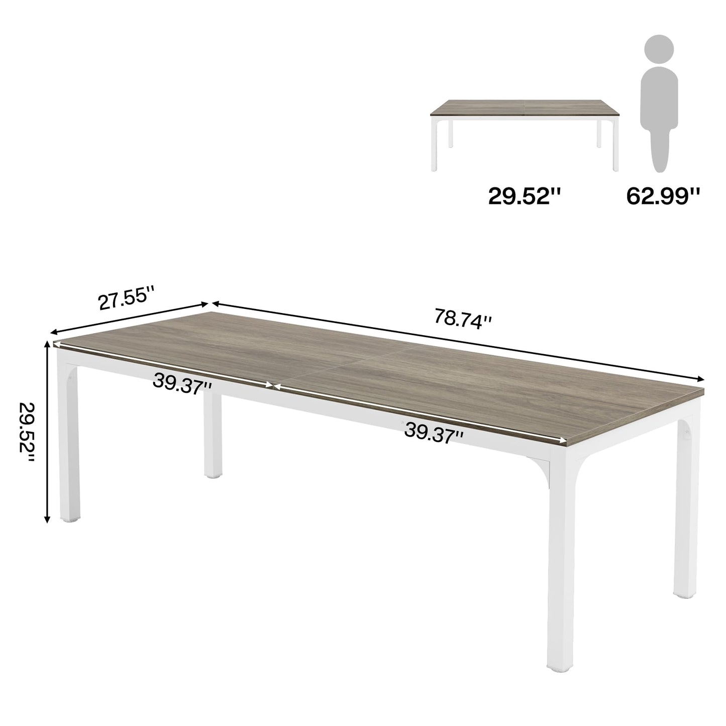 Tribesigns 78.7 Inches Extra Long Computer Desk 2 Person Desk, Double Long Desk, Workstaion for Home Office