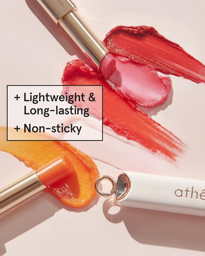 ATHÉ Authentic Lip Balm 04 BRAVE (Tinted), Lightweight Wear & Plumping Lips without Stickiness, Moisturizing & Nourishing Plant-Based Vegan Chapstick for Dry, Petrolatum Free, Cruelty-Free