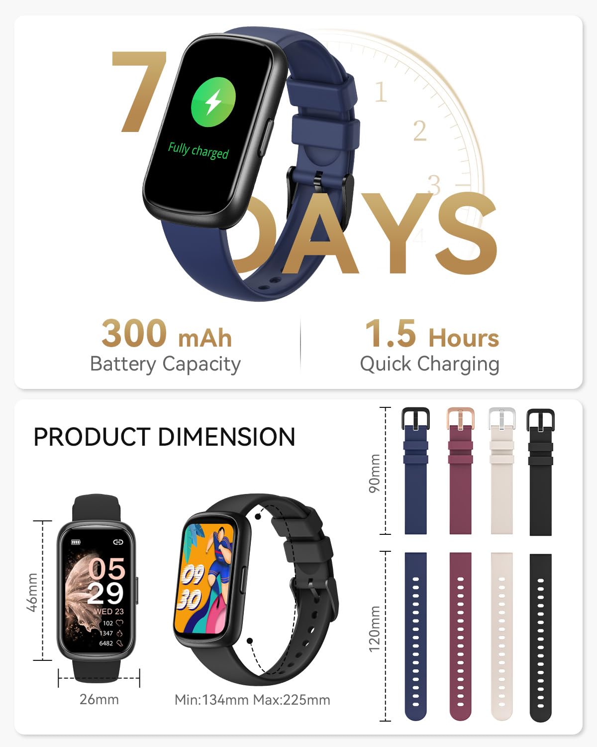 RUXINGX Fitness Tracker Watch for Men/Women, SmartWatch with Sleep/Activity Tracker, Heart Rate Monitor with 20+ Sports Modes, Android Smart Watch for Phones, Smart Fitness Watches for Women/Men
