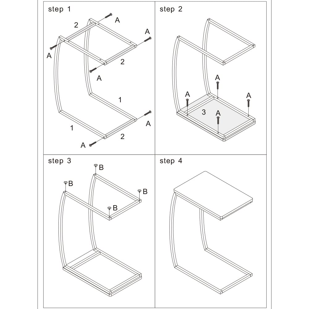 AZL1 Life Concept Utility Sofa End Living Room, Vintage Accent Couch Side Pocket, C Shaped Table for Coffee Snack Laptop